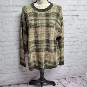 Plaid Liberty Sweaters Crewneck. Large. 820